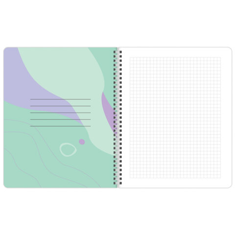 Тетради ДЭК А5 48 л. КОМПЛЕКТ 4 шт., BRAUBERG, гребень, клетка, 80 г/м2, Soft-Touch, «Minimal»