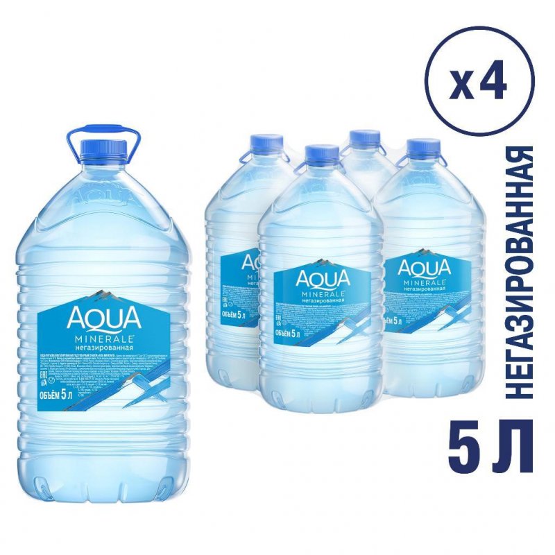 Вода минеральная негазированная Aqua Minerale (5л, 4 шт. в упаковке)