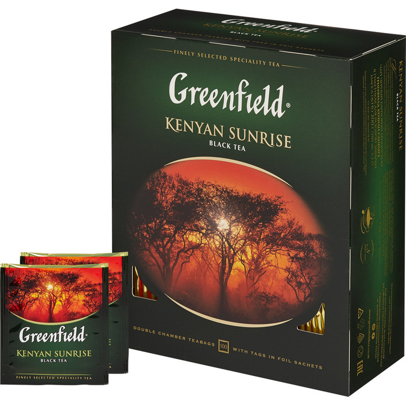 Чай Greenfield Kenyan Sunrise черн.фольгир. 100 пак/уп
