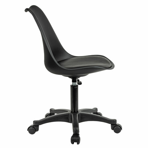 Кресло стул BRABIX «Eames MG-310 PL», пластик черный, экокожа черная