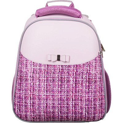 Ранец №1School Basic Fashion твид розовый, 2 отд., эргоном. спинка