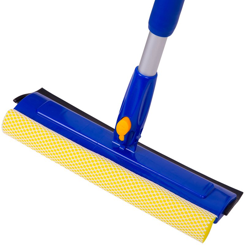 Стекломойка OfficeClean Professional, вращающ., телеск. ручка, раб. часть 25см(стяжка, губка, ручка)
