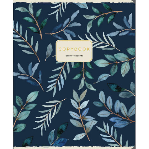 Тетрадь А5, 48 л. BRUNO VISCONTI, скоба, клетка, Soft-Touch, фольга, «FLORAL PATTERN» (5 видов)
