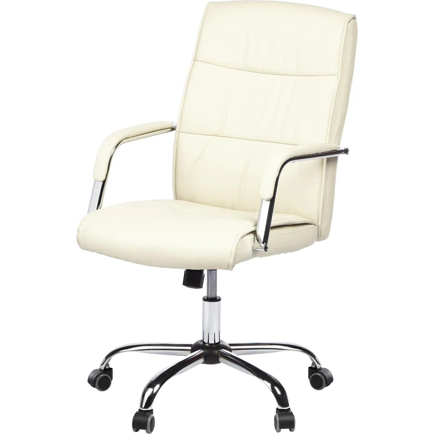 Кресло для руководителя Комус Мебель (Easy Chair) 509 бежевое (экокожа, металл хромированный)