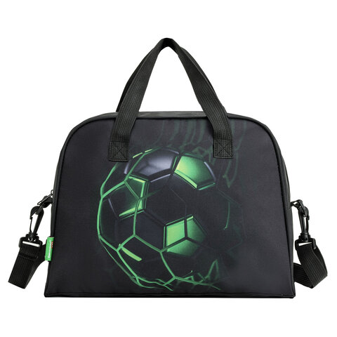 Сумка для занятий BRAUBERG KIDS с ручками, плечевой ремень, 35×25x15 см, «Green ball»