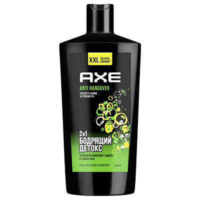 Шампунь + гель для душа мужской 610мл AXE ANTI HANGOVER 2В1ш/к 03613