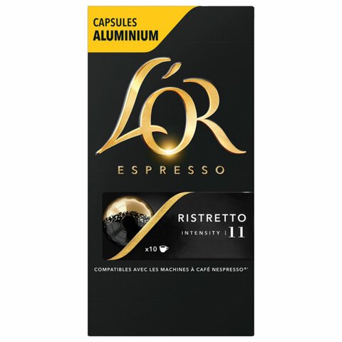 Кофе в капсулах L'OR «Espresso Ristretto», капсула 5.2 г, 10 алюм. капсул, для машины Nespresso