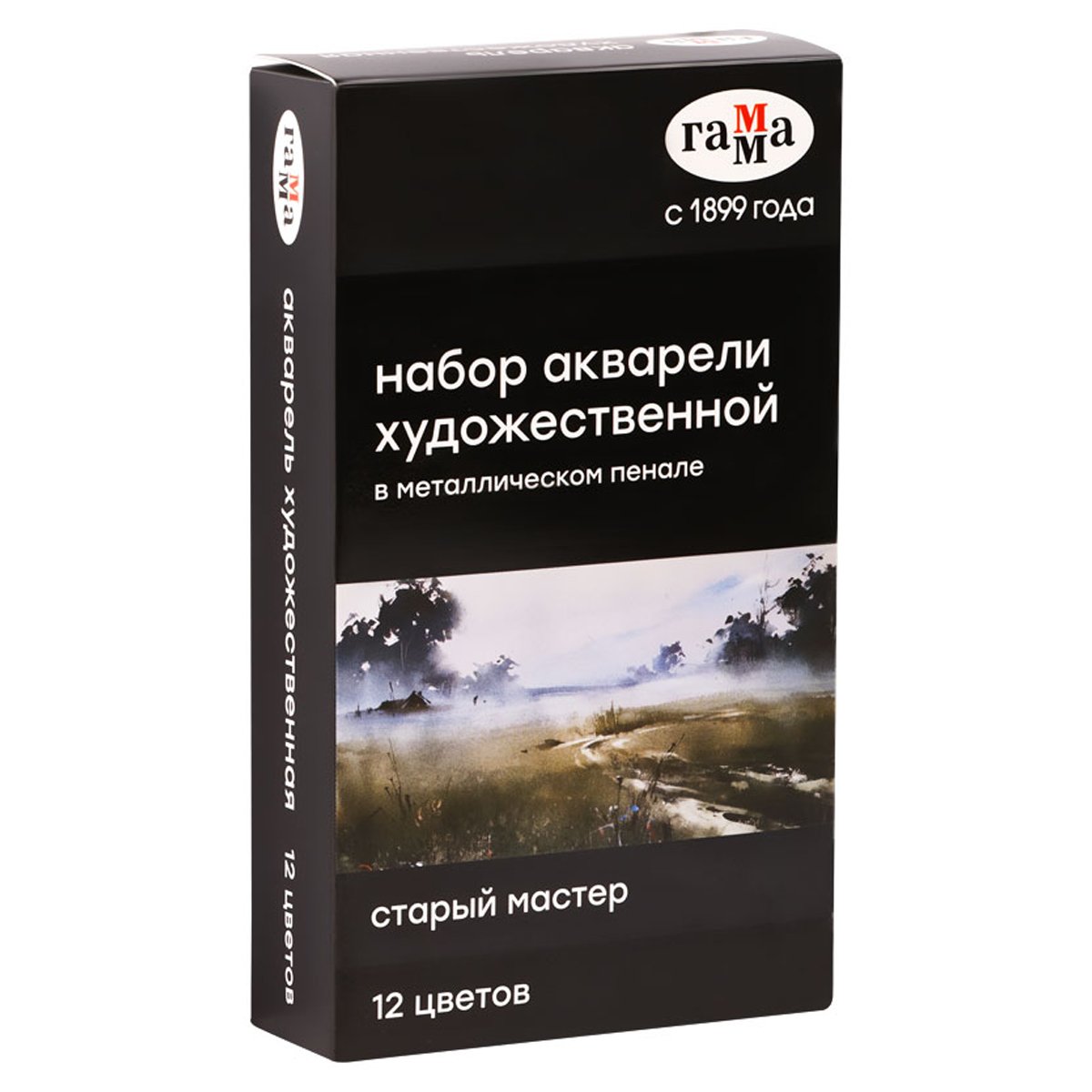 превью Акварель художественная Гамма «Старый Мастер», 12цв*2.6мл, кюветы, метал. коробка