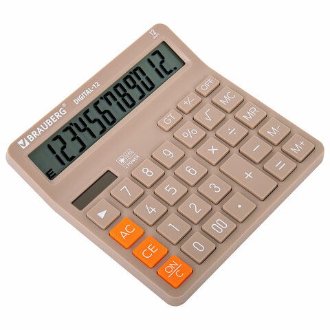 Калькулятор настольный BRAUBERG DIGITAL-12-BG (151×152 мм)12 разрядовдвойное питаниеБЕЖЕВЫЙ272970