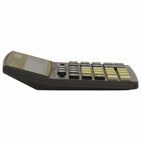 Калькулятор настольный BRAUBERG EXTRA-12-BKOL (206×155 мм), 12 разрядов, двойное питание, ЧЕРНО-ОЛИВКОВЫЙ