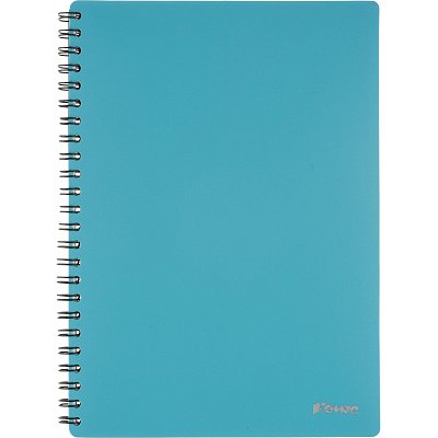 Бизнес-тетрадь Комус А5 60л, кл., обл. пластик, спираль, голубая Classic