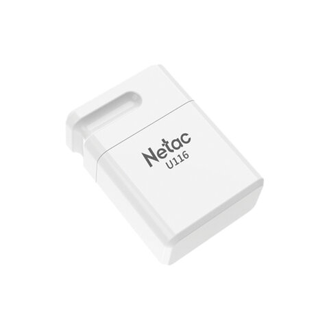Флеш-диск 64 GB NETAC U116, USB 2.0, белый-20WH
