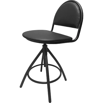 Стул лабораторный Easy Chair РС 01.00.61 Т1 с опорой для ног чёрный (экокожа, металл)