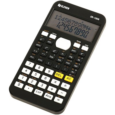 Калькулятор научный Eleven SR-135N, 10+2 разрядов, 240 функций, питание от батарейки, 75.5×148×13мм, черный