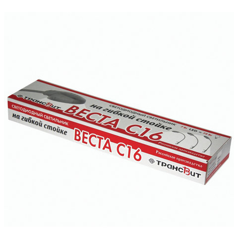 Светильник настольный «Веста С16», на струбцине с гибкой стойкой, светодиодный, 7 Вт, белый
