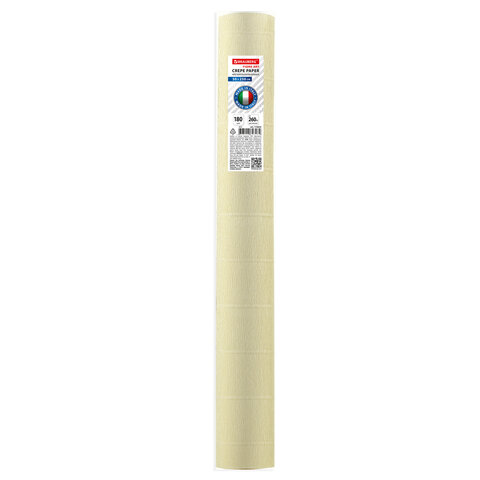 Бумага гофрированная (ИТАЛИЯ) 180 г/м2, слоновая кость (603), 50×250 см, BRAUBERG FLORE