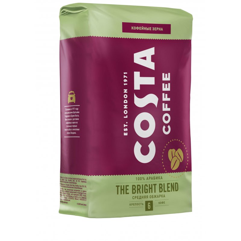 Кофе Costa Coffee Bright Blend в зернах, 1 кг арт. 1147949 - купить в ...