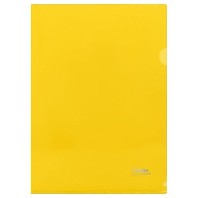 Папка-уголок СТАММ А4, 180мкм, пластик, непрозрачная, желтая