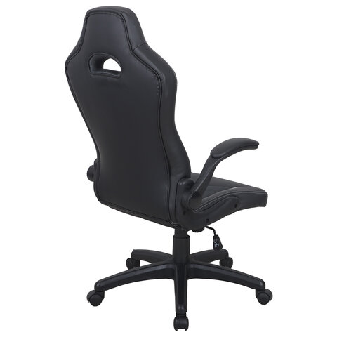 Кресло компьютерное BRABIX «Skill GM-005»откидные подлокотникиэкокожачерное/белое532493