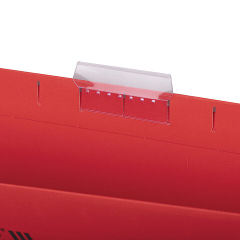 Подвесные папки A4/Foolscap (404×240 мм) до 80 л., КОМПЛЕКТ 10 шт., красные, картон, STAFF