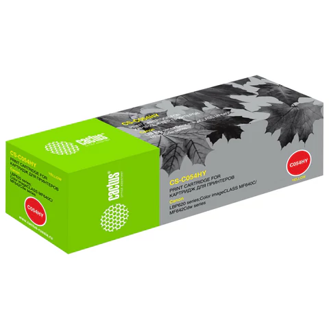 превью Картридж лазерный CACTUS (CS-C054HY) для Canon LBP 621/623, MF 641/643/645, желтый, ресурс 2300 страниц