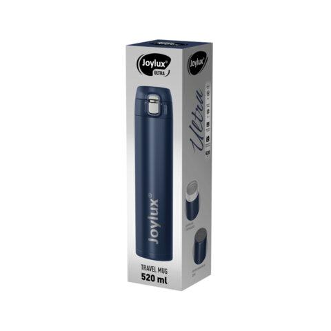 Термокружка 520 мл JOYLUX (ДЖОЙЛЮКС) ULTRA BLUE, нержавеющая сталь SUS304, синий матовый