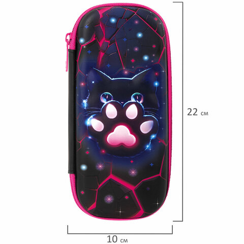 Пенал BRAUBERG, 1 отделение, 1 откидная планка, EVA, 22×10х5 см, «Pink lava»