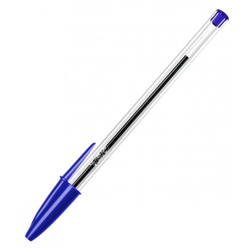 Ручка шариковая одноразовая неавтоматическая масляная BIC Cristal синяя (толщина линии 0.4 мм)