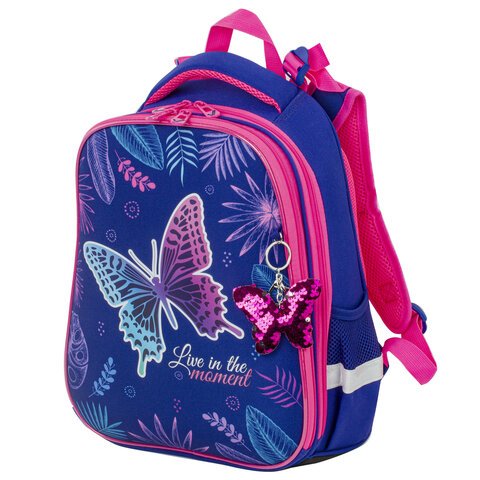 превью Ранец BRAUBERG PREMIUM2 отделенияс брелкомBeautiful butterfly38×29х16 см229901