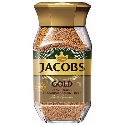 Кофе растворимый Jacobs Gold 190 г (стекло)