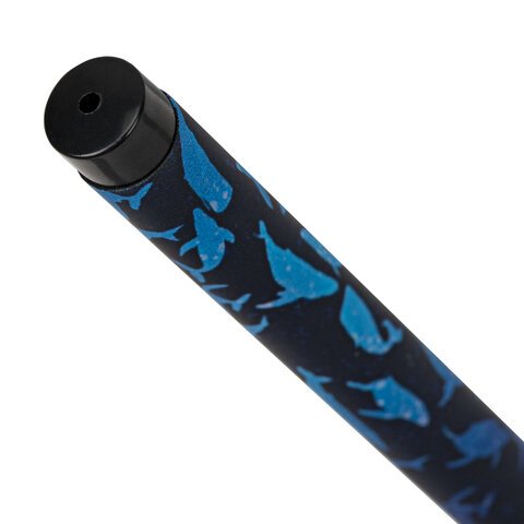 Ручка шариковая BRAUBERG SOFT TOUCH STICK «WHALE», СИНЯЯ, мягкое покрытие, узел 0.7 мм