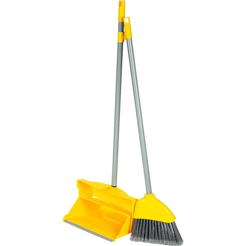 Комплект для уборки Hillbrush метла с совком желтый (рукоятки 900 мм)