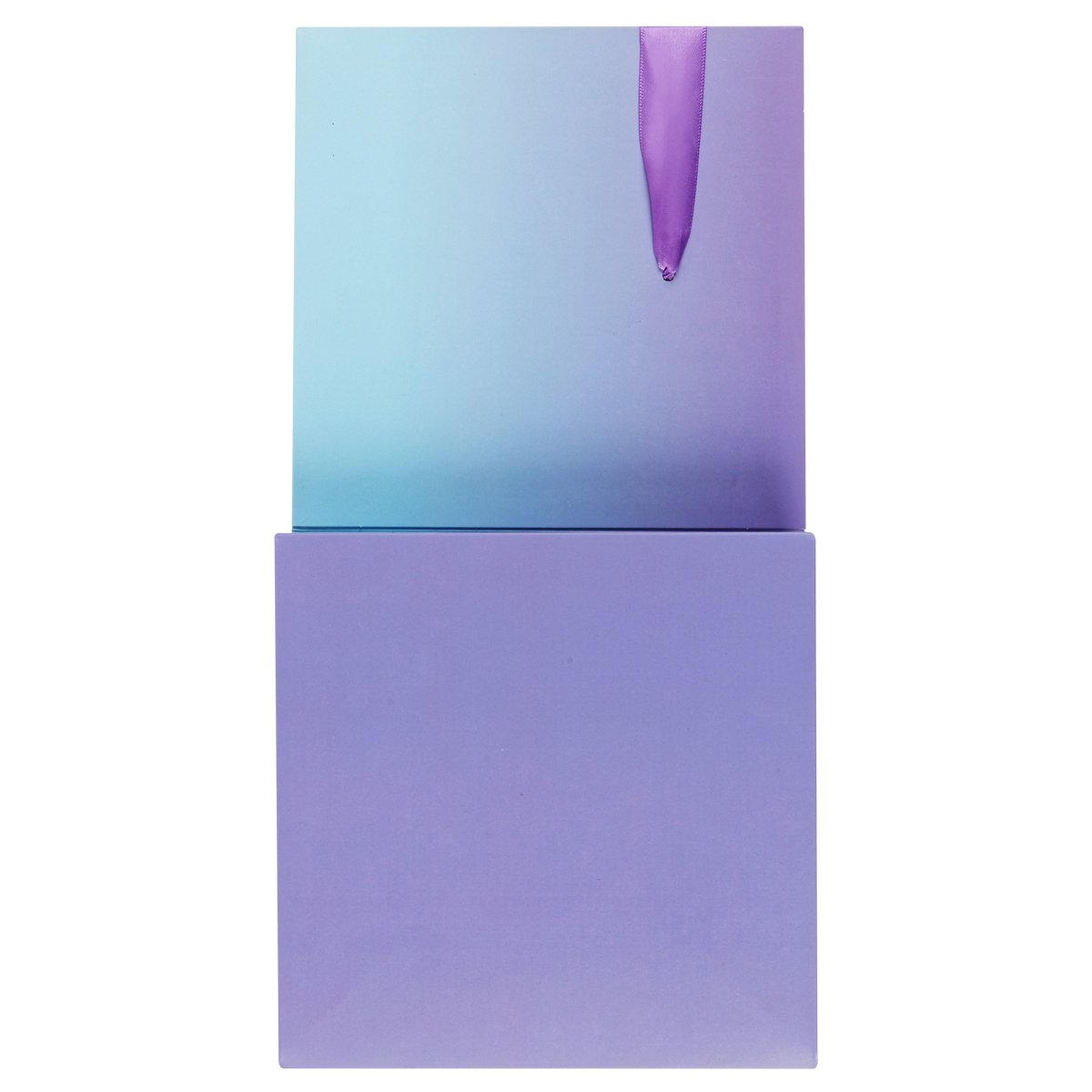 Коробка складная подарочная MESHU «Duotone. Blue-Lilac gradient», (15×15×15см), с лентой