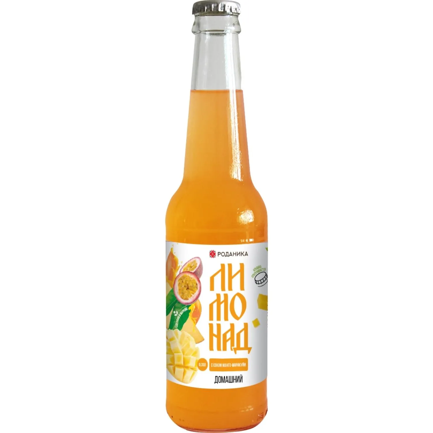 превью Лимонад домашний Роданика с соком манго-маракуйя, газ стекло 0.33л