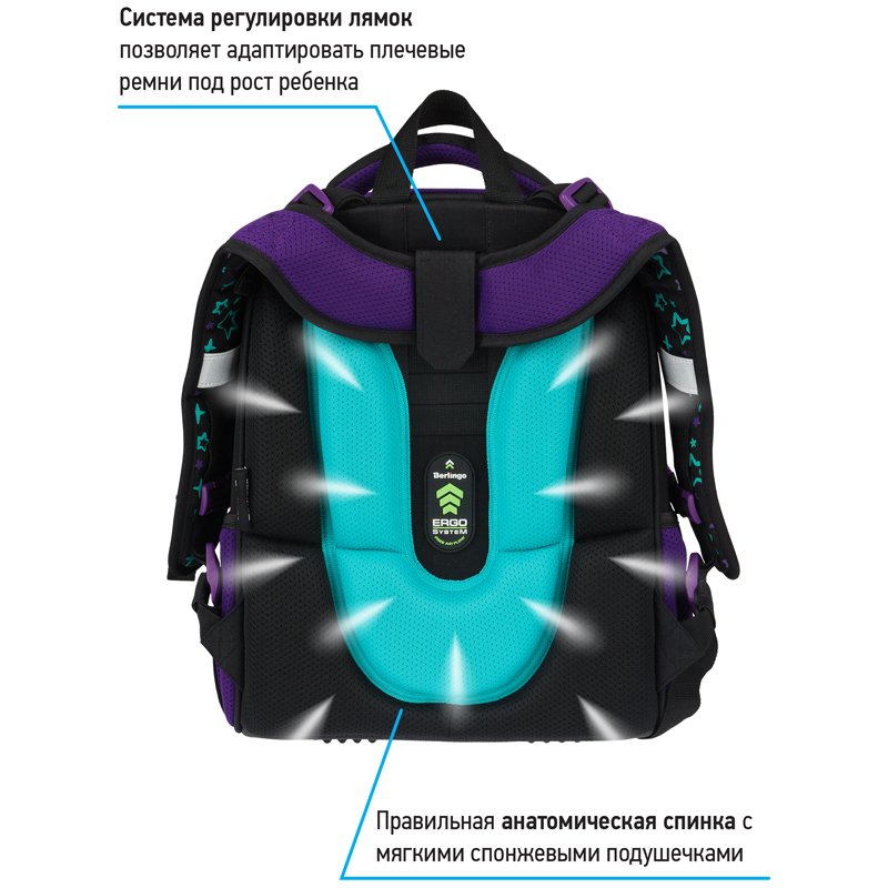 Ранец Berlingo Expert «Pegas» 37×28×16см, 2 отделения, 2 кармана, анатомическая спинка