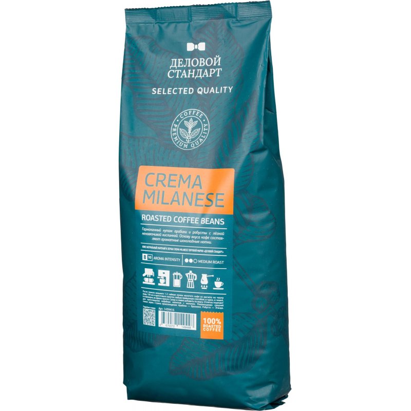 превью Кофе натуральный жареный в зернах Деловой Стандарт Crema Milanese, 1кг
