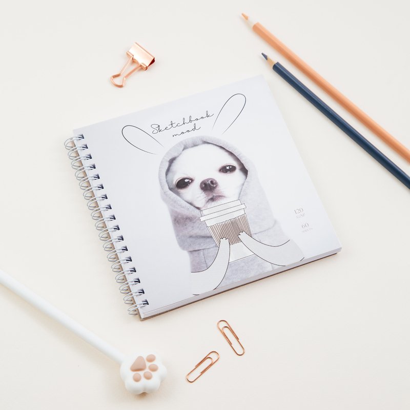превью Скетчбук 60л. 150×150 на гребне MESHU «Puppy», 120 г/м2