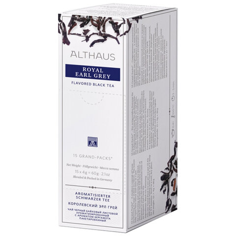 Чай ALTHAUS «Royal Earl Grey» черный, 15 пирамидок по 4 г для чайника, ГЕРМАНИЯ