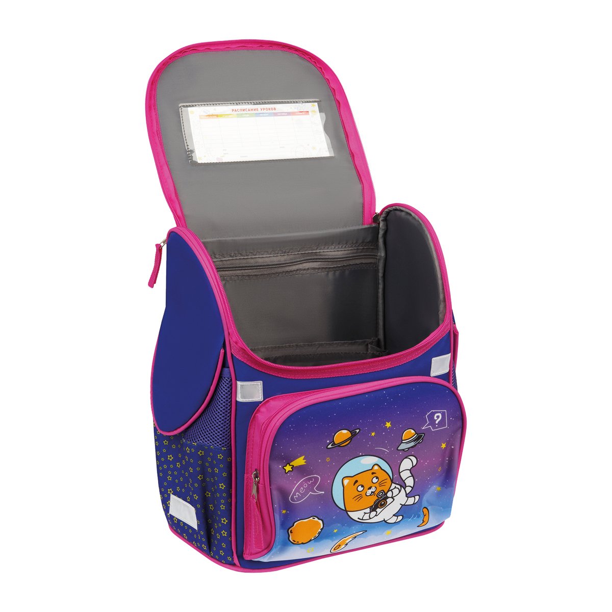 Ранец ArtSpace Junior «CosmoCat» 37×28×21см, 1 отделение, 3 кармана, анатомическая спинка