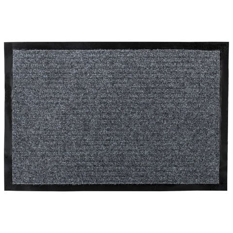 Коврик входной ворсовый влаго-грязезащитный ЛАЙМА/ЛЮБАША, 40×60 см, ребристый, толщина 7 мм, серый