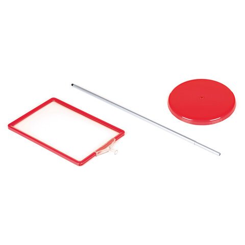 Стойка-инфодержатель напольная (ценникодержатель), 210×300 мм, А4, сталь, КРАСНАЯ, BRAUBERG