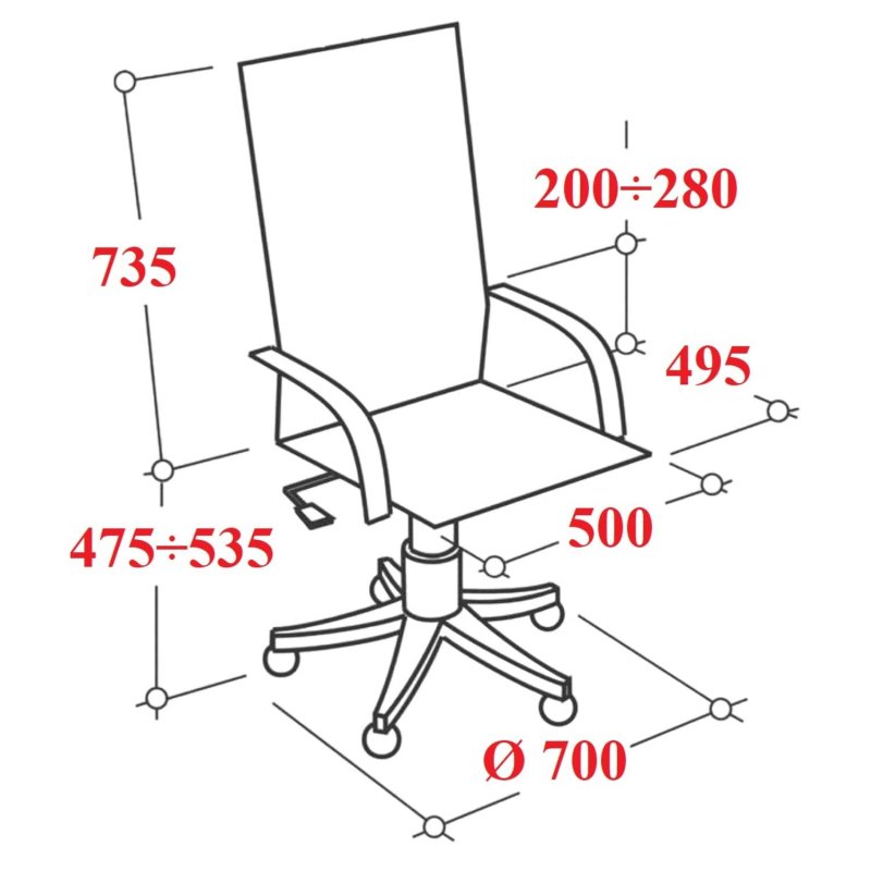Кресло VT_Chairman 535 Россия LUX ткань черный/черный