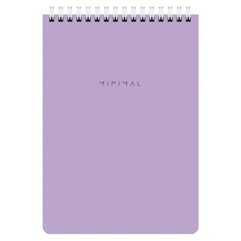 Блокнот А5 146×206мм, 60л, гребень, картон, жест подложка, клетка, BRAUBERG Minimal Pastel