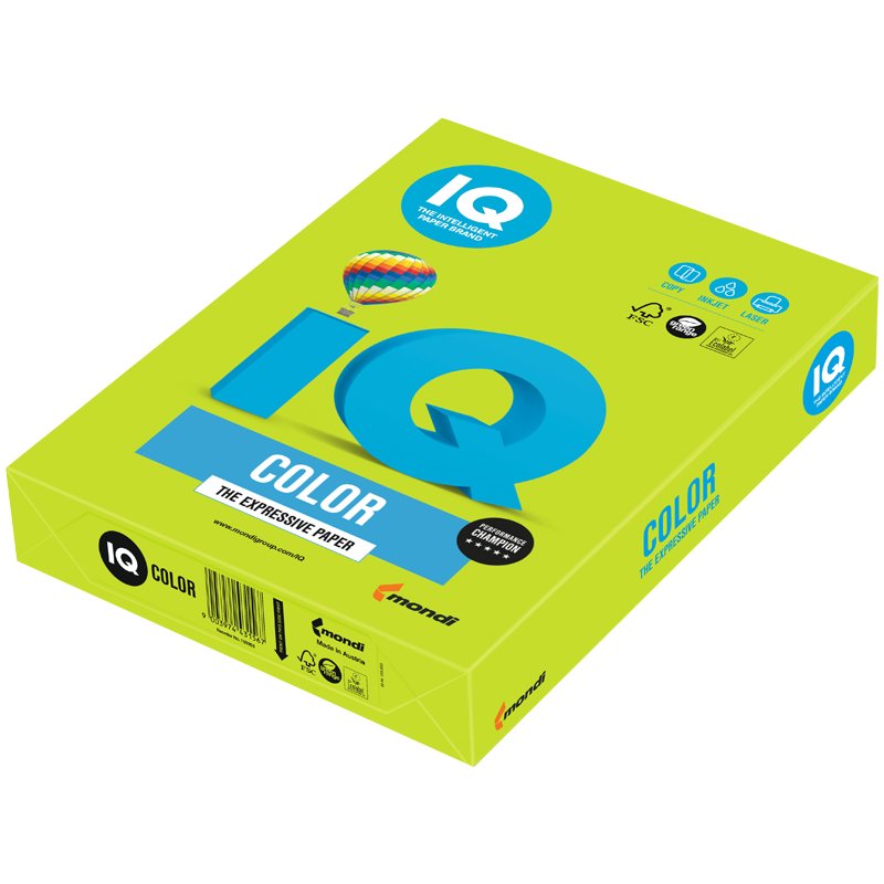 Бумага цветная IQ Color (А4, 80г/м², LG46-зеленая липа, 500 листов)
