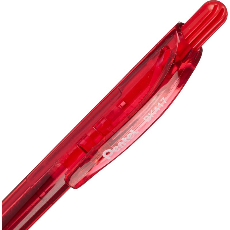 Ручка шариковая автоматическая Pentel FineLine рез. манж,0.7мм красн BK417-B