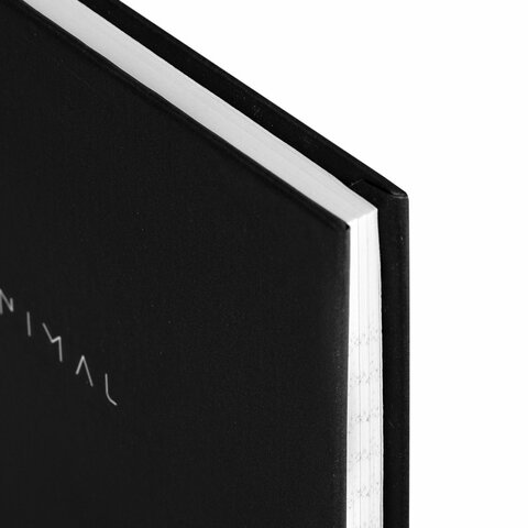 Блокнот МАЛЫЙ ФОРМАТ 110×147 мм, А6, 80 л., твердый, клетка, BRAUBERG «Minimal», черный
