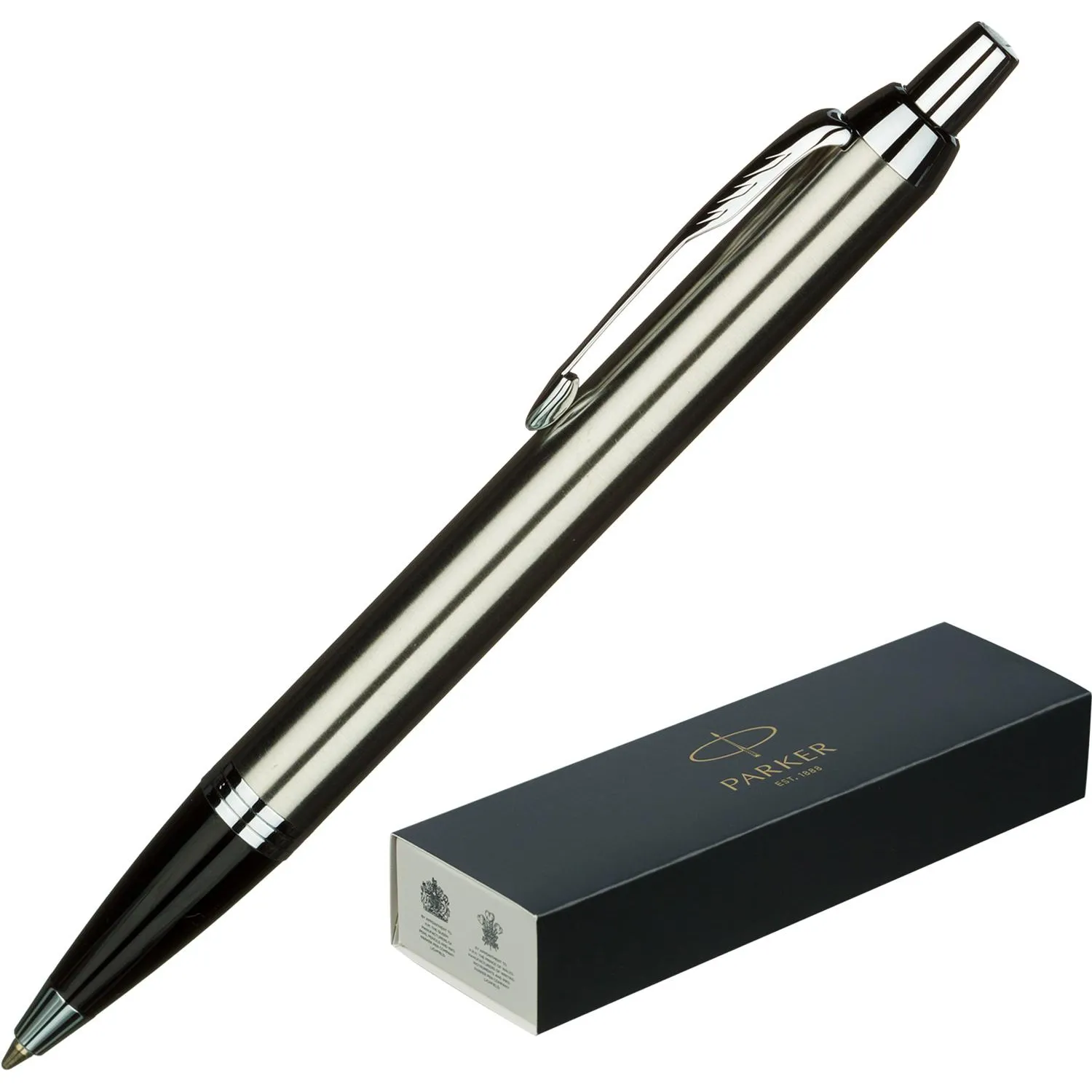 превью Ручка шариковая Parker IM Stainless Steel цвет чернил синий, цвет корпуса серебристый (артикул производителя 2143631)