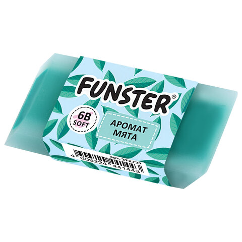Ластик ароматизированный FUNSTER (ФАНСТЕР) «SWEET», 54×23х10 мм, скошенный, картонный держатель, экологичный ПВХ, ассорти
