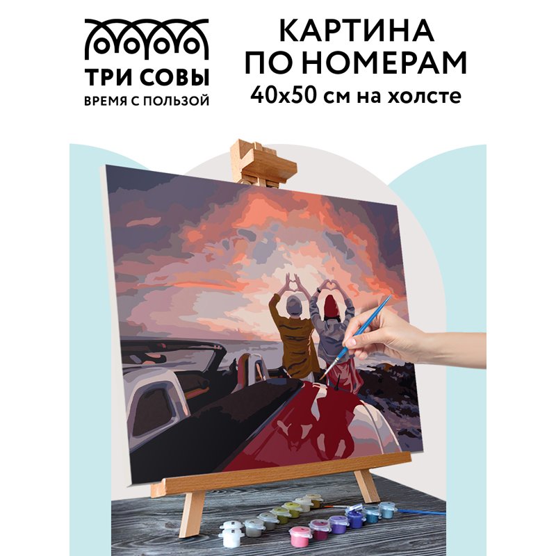 Картина по номерам на холсте ТРИ СОВЫ «Прекрасный вид», 40×50, с акриловыми красками и кистями