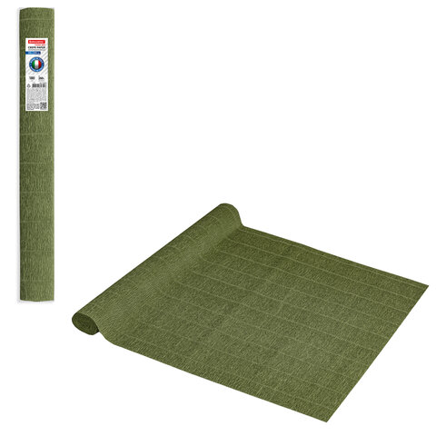 превью Бумага гофрированная (ИТАЛИЯ) 180 г/м2, оливковая (17a8), 50×250 см, BRAUBERG FLORE